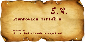 Stankovics Miklós névjegykártya