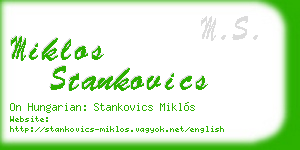 miklos stankovics business card